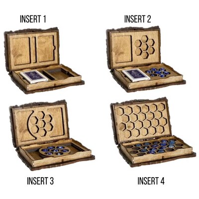 Urbalabs Wooden Viking Sword Shield Dice Card Jewelry Box Treasure Chest Wood Jewelry Boxes Organizers Treasure Chest Compartments Handm - image6